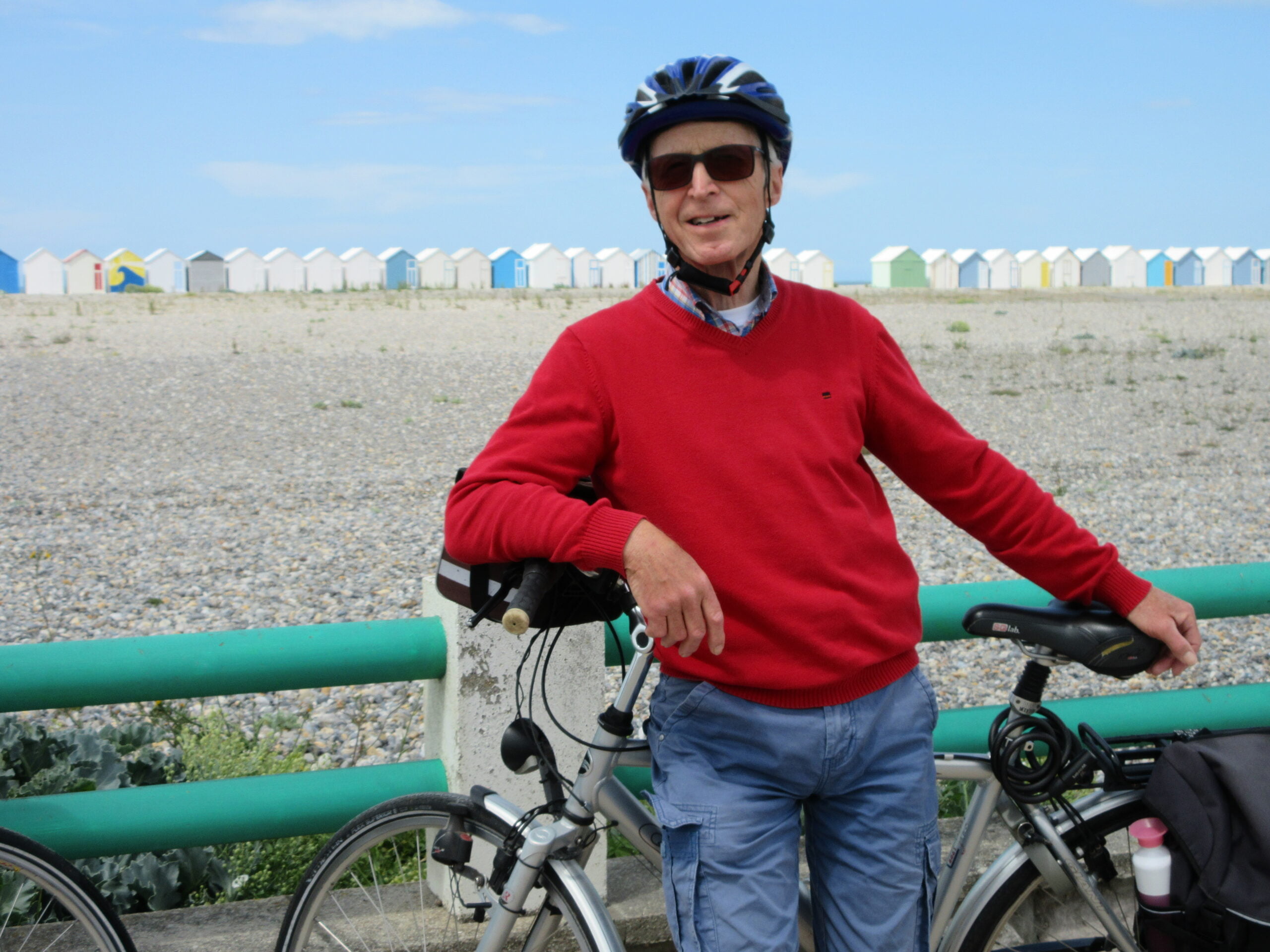 Mr. Kruithof tijdens één van zijn vele fietstochten